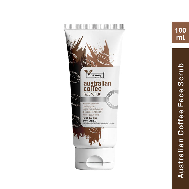 Oneway Happiness Australian Coffee Face Scrub with Salicylic Acid & Australian Coffee Extract for Removing Dark Spot & Dead skin 100GM