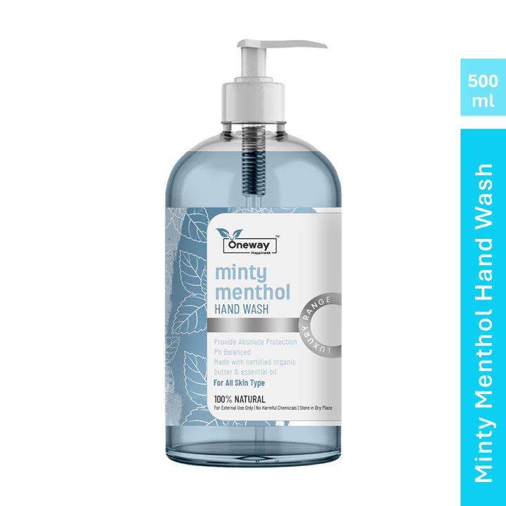 Oneway Happiness Minty Methanol Hand Wash with Mint and Aloe Vera 500ml