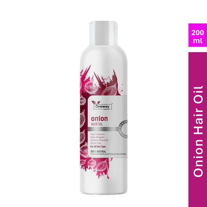 Oneway Happiness Red Onion Hair Oil with 28 Ayurvedic Herbs for Hair Growth & Hair Fall Control