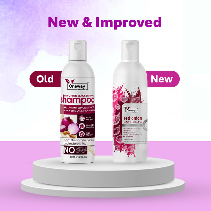 Oneway Happiness Red Onion Shampoo with Vitamin E & Rich Almond oil for Hair fall control and Hair growth