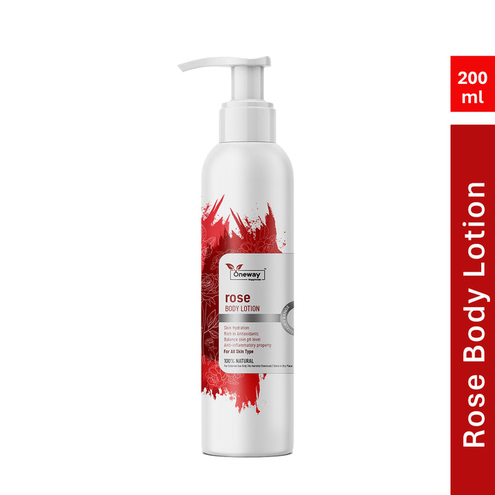 Oneway Happiness Rose Body Lotion with Aloe-Vera & Vitamin E for 24HR Nourishing