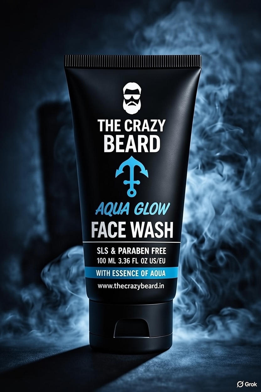 THE CRAZY BEARD Aqua Glow Face Wash for Men | Deep Cleansing & Hydrating Face Wash