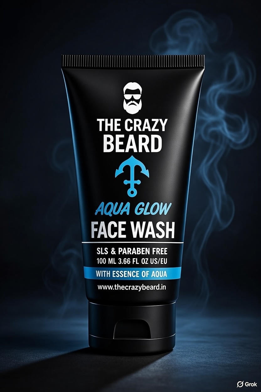 THE CRAZY BEARD Aqua Glow Face Wash for Men | Deep Cleansing & Hydrating Face Wash