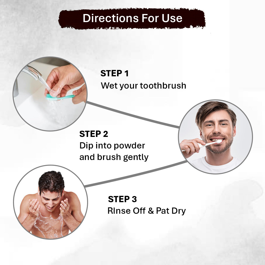 Oneway Happiness Activated Charcoal Teeth Whitening Powder with Stain Removal Formula 100gm