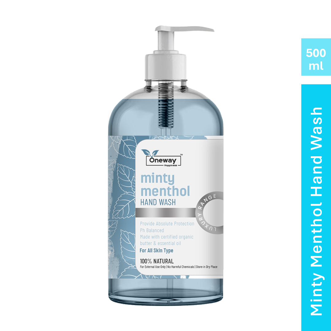 Oneway Happiness Minty Methanol Hand Wash with Mint and Aloe Vera 500ml | BUY 1 GET 1 FREE |