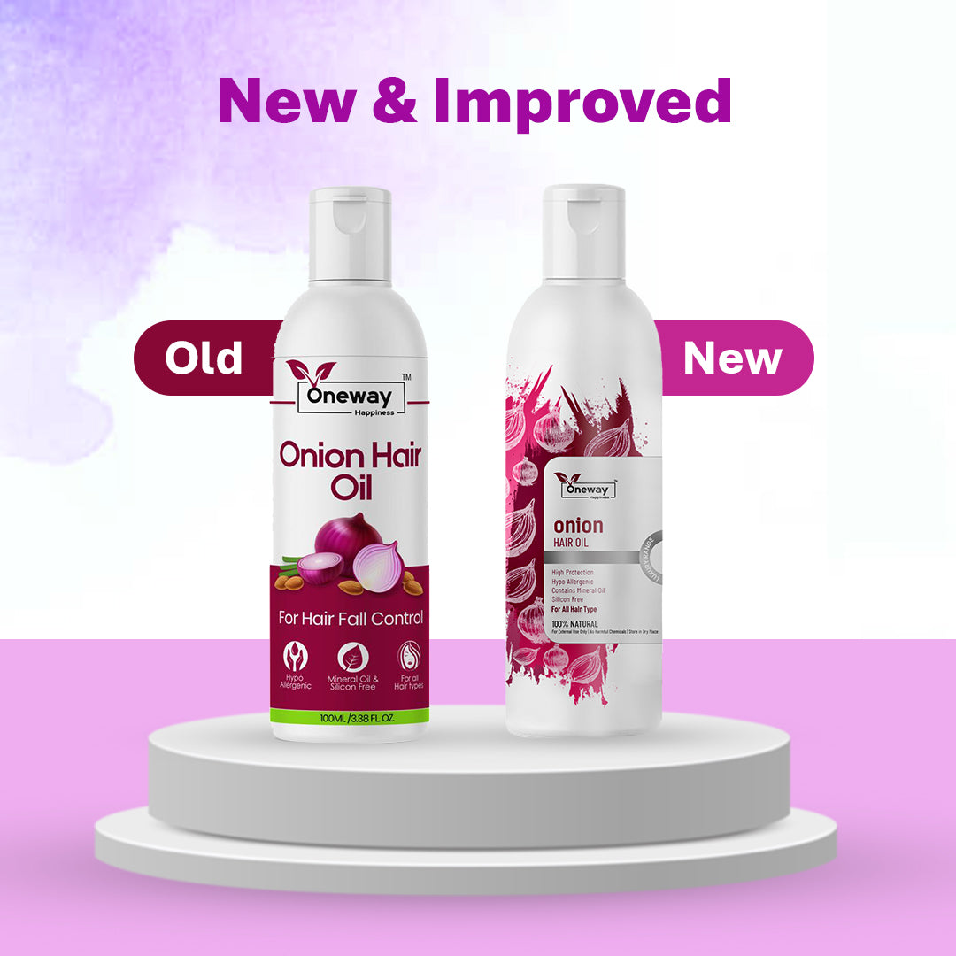 Oneway Happiness Red Onion Hair Oil with 28 Ayurvedic Herbs for Hair Growth & Hair Fall Control