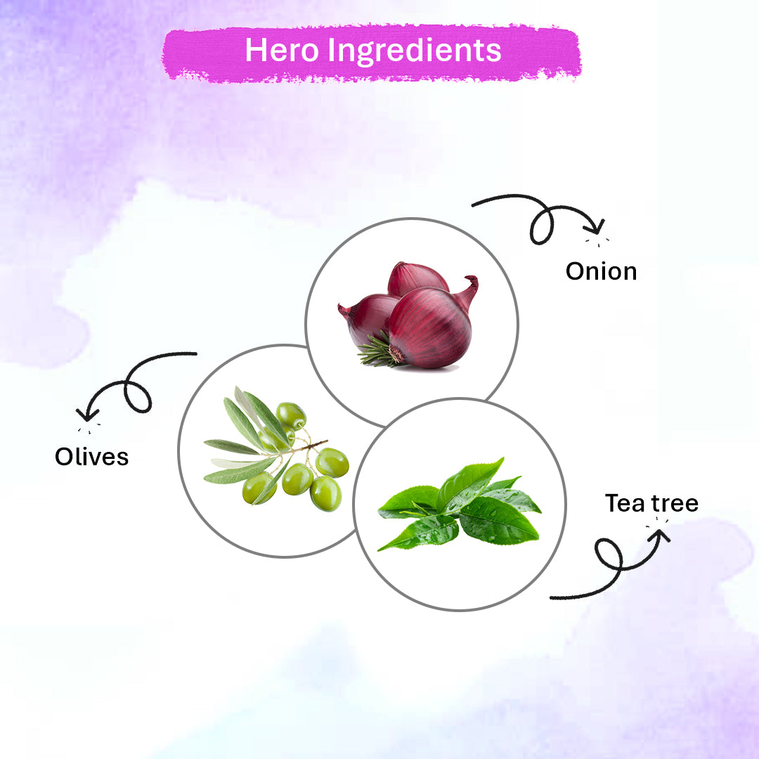 Oneway Happiness Red Onion Shampoo with Vitamin E & Rich Almond oil for Hair fall control and Hair growth