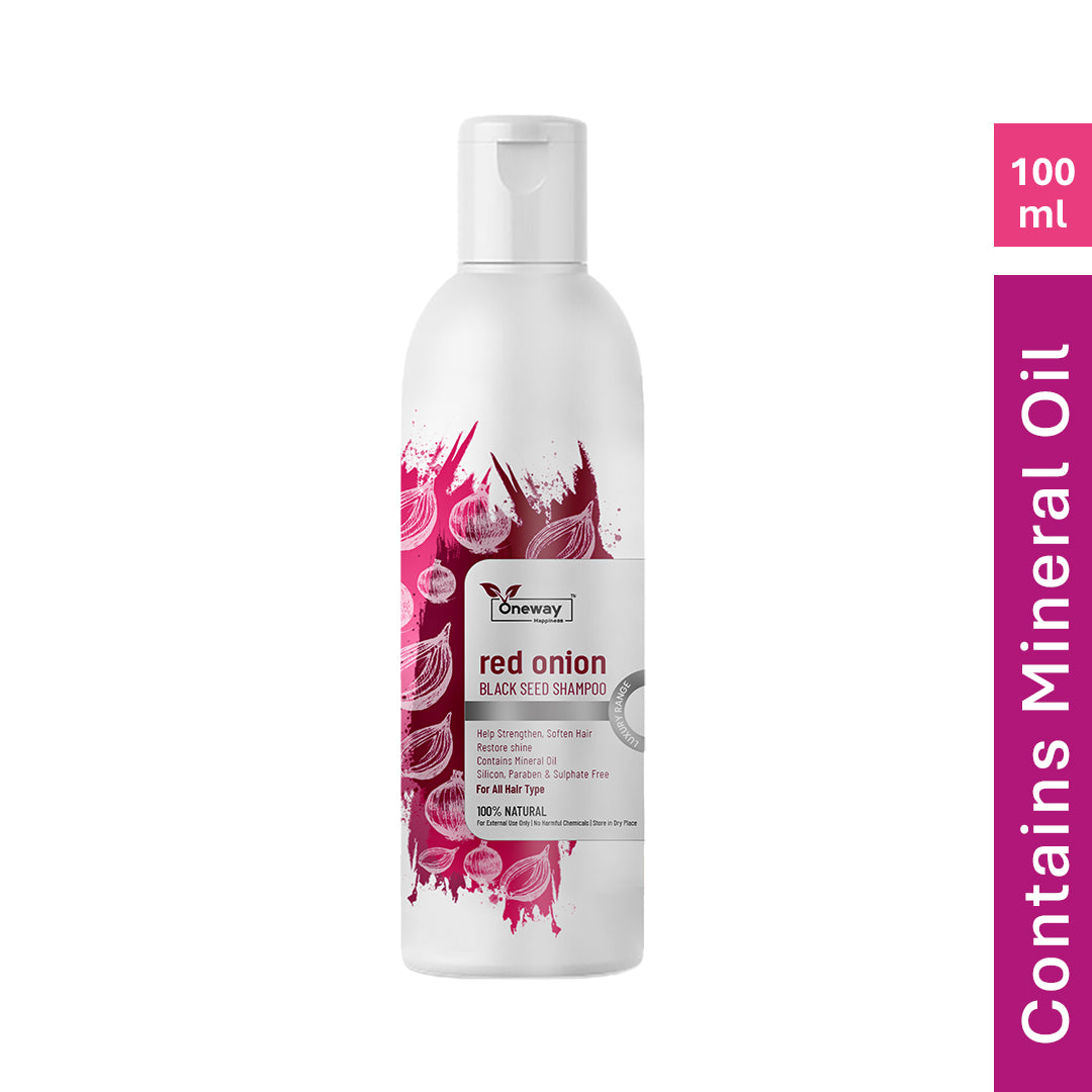 Oneway Happiness Red Onion Shampoo with Vitamin E & Rich Almond oil for Hair fall control and Hair growth