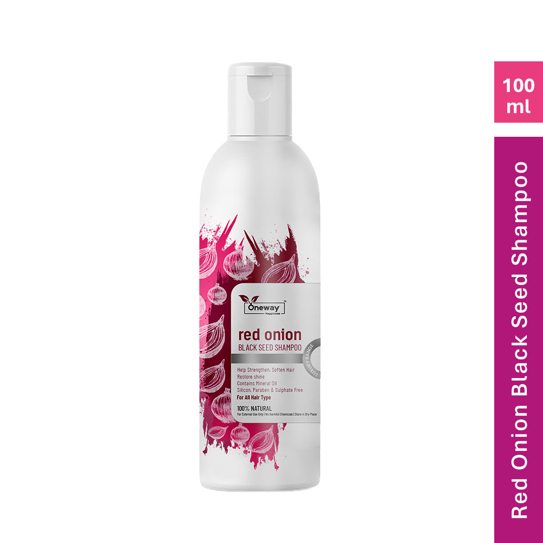 Oneway Happiness Red Onion Shampoo with Vitamin E & Rich Almond oil for Hair fall control and Hair growth