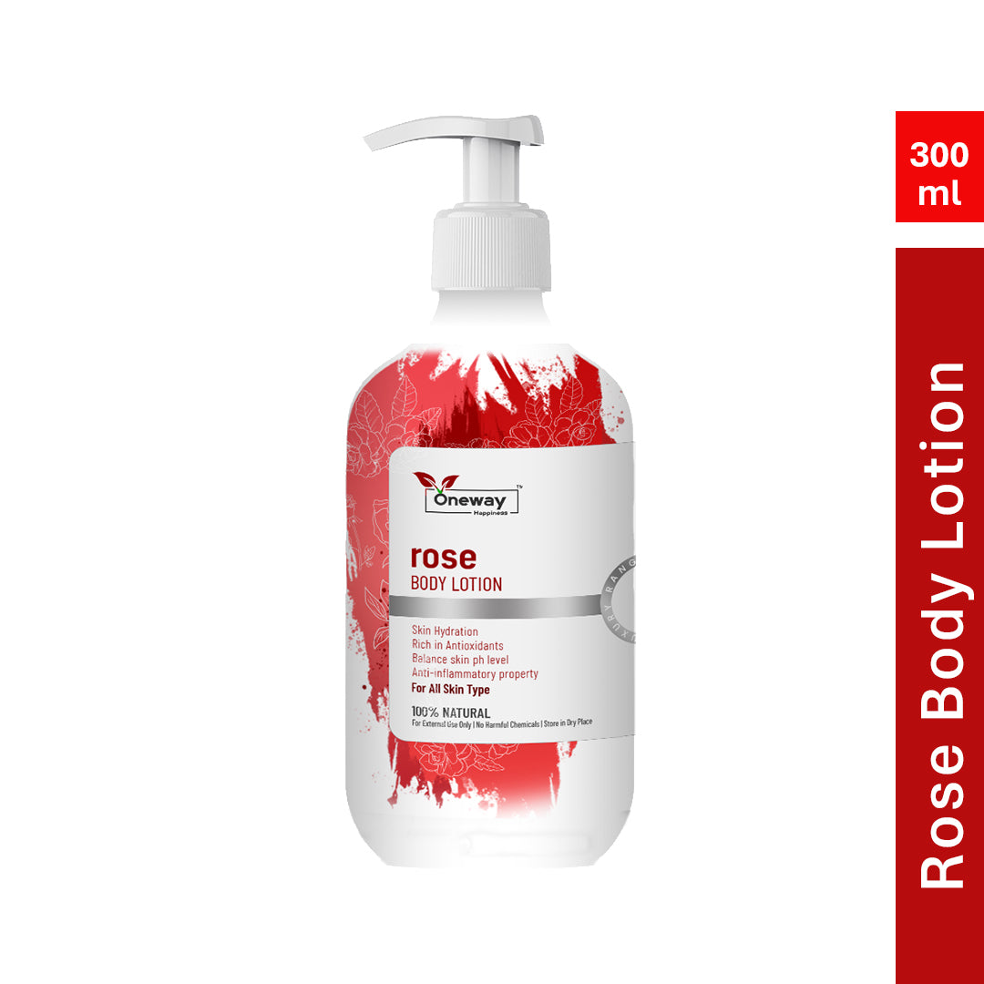 Oneway Happiness Rose Body Lotion with Aloe-Vera & Vitamin E for 24HR Nourishing