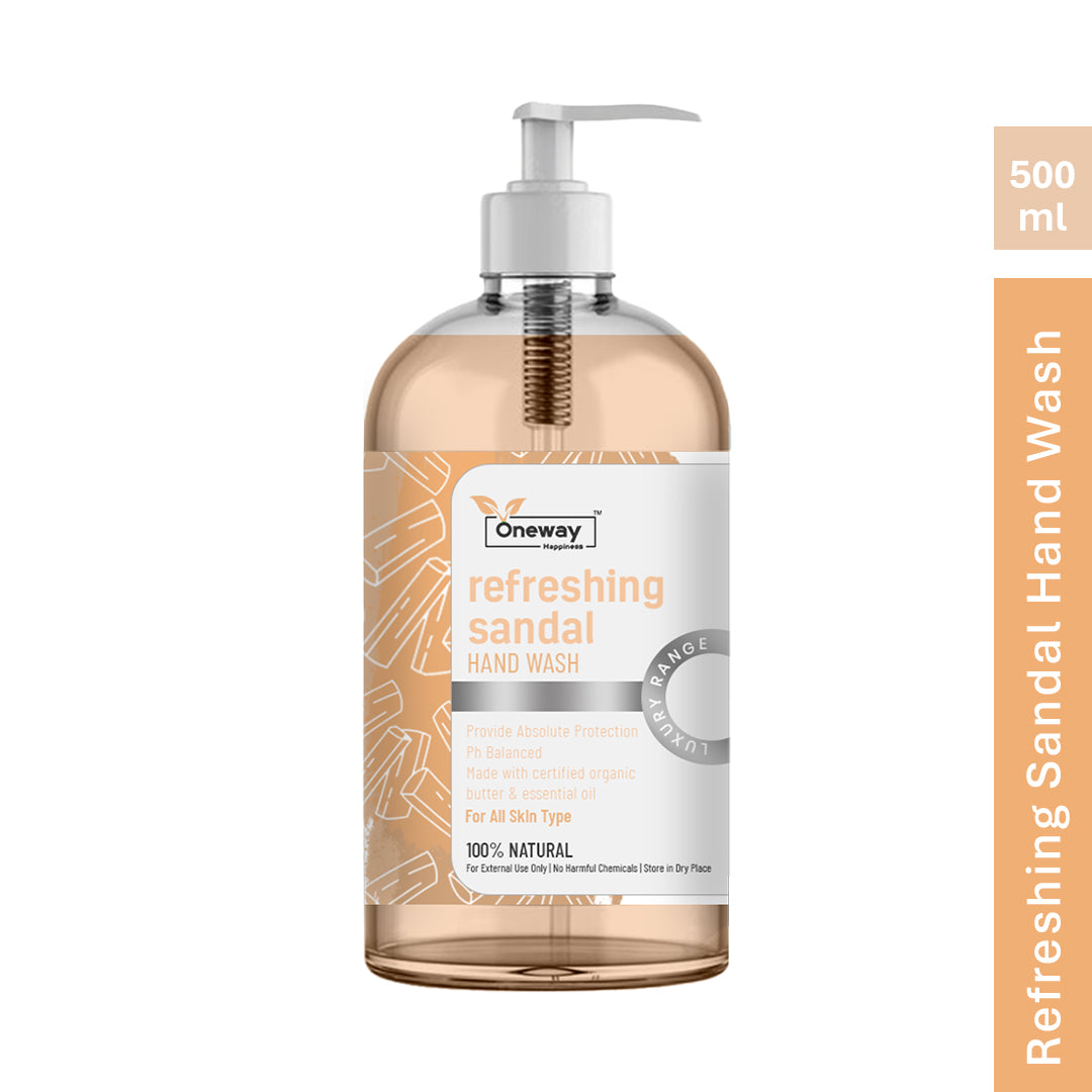 Oneway Happiness Sandal Hand Wash with Sandalwood & Aloe Vera 500ml | BUY 1 GET 1 FREE |