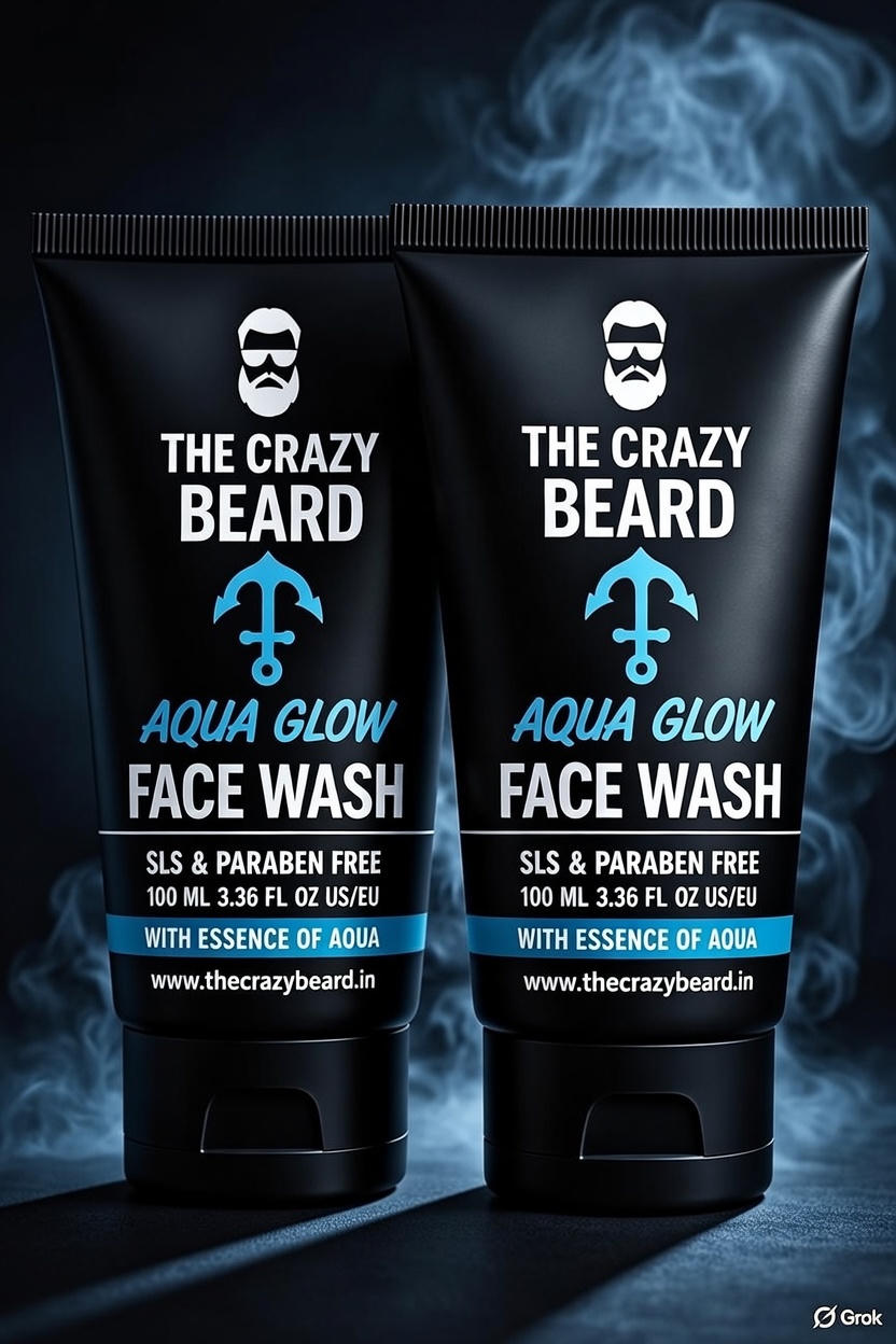 THE CRAZY BEARD Aqua Glow Face Wash for Men | Deep Cleansing & Hydrating Face Wash